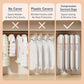 DIMJ 4 Pack 54" Garment Bags for Hanging Clothes - Space Saving Compression Suit Bag Travel with Handles Window, Washable Carry Clothing Storage Cover for Dress, Coats, Down Jacket, Shirts