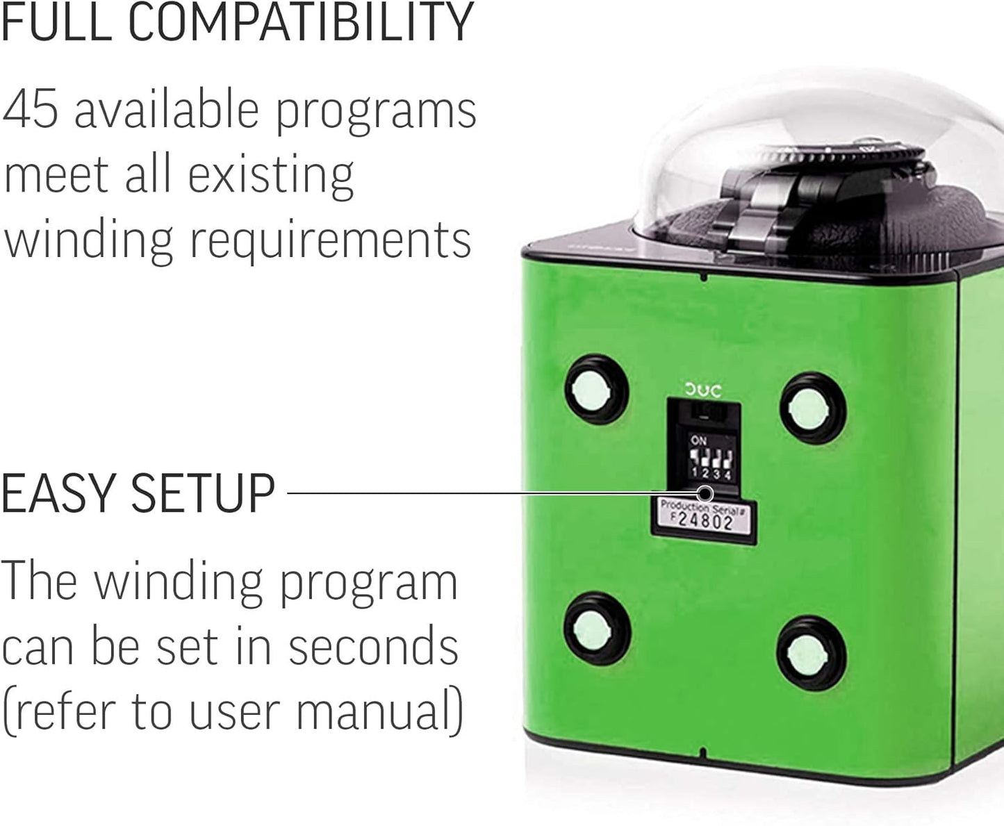 Watch Winder for Automatic Watch with Vertical Rotor Stop (with AC Adapter)
