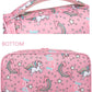 FlowFly Double Decker Cooler Insulated Lunch Bag Large Tote for Boys, Girls, Men, Women, With Adjustable Strap (Red-Unicorn)
