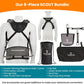 Piggyback SCOUT Toddler Carrier Backpack Deluxe - 6 Piece Set: Hip Belt, Carry Bag, Side Pocket, Mud Flap, Water Bottle & Selfie Stick Holders - For Ages 2-4 (Under 50 lbs) - Hiking & Travel