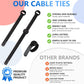 100 x Colourful Reusable Cable Ties, Cable Straps, Adjustable Cable Ties, Strong Hook and Loop Cable Straps with Buckle for TV Cables, PC Cables and Desk Organisation