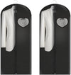 Dress Bags for Gowns Long, 60'' Garment Bags for Hanging Clothes, Suit Bag Cover for Storage and Travel, with Clear Heart Window, 2 Pack (Black)