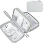 FYY Electronic Organizer, Large Travel Cable Organizer Bag Pouch Electronic Accessories Carry Case Portable Waterproof Double Layers All-in-One Storage Bag for Cable, Cord, Charger, Phone, Grey
