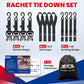 MOCA Heavy Duty Ratchet Tie Down Straps - 5200 Lbs Breaking Strength 1.6" x 8', Includes 4 Heavy Duty Ratchet Padded Handles & Coated Chromoly S Hooks & 4 Soft Loop Tie-Downs