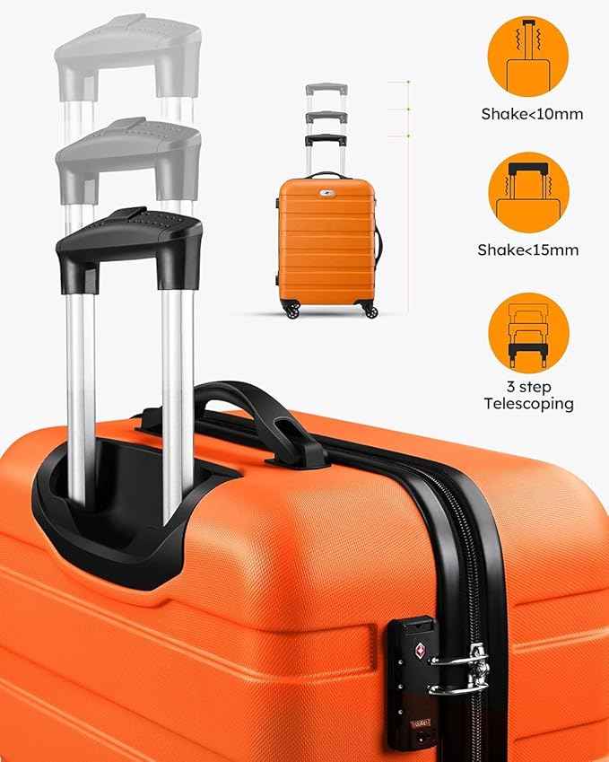 Suitour 2 piece Luggage Sets with Spinner Wheels,Hardside Lightweight 20/24 inch Suitcase Set