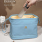 Gifts for Her, Initial Large Makeup Bags, Personalized Double Layer Cosmetic Bags with Makeup Brush Organizer, Waterproof PU Leather Travel Toiletry Bags for Wedding & Bridesmaid Gifts