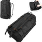 Vomgomfom 86L Collapsible Wheeled Luggage with Removable Backpack Straps,Waterproof Rolling Duffle Bag with Quilted Base,No Telescope Handle,Black - Roamly