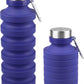 Nefeeko Collapsible Water Bottle, Reuseable BPA Free Silicone Foldable Water Bottles for Travel Gym Camping Hiking, Portable Leak Proof Sports Water Bottle with Carabiner