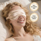 Pure 22 Momme 6A Grade Mulberry Silk Sleep Mask for Side Sleepers - 100% Blackout Eye Mask with Travel Pouch (Champagne)