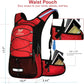 Insulated Hydration Backpack Pack with 3L BPA Free Leak Proof Water Bladder, Large Storage Lightweight Hiking Daypack with Waist Pouches & Cooler Layer, for Running, Biking, Camping, Festival - Roamly