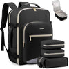 LOVEVOOK Travel Backpack for Women & Men 50L,Airline Approved Carry On Backpack Travel Essentials,TSA Carry on Luggage,Waterproof Personal Item Travel Bag,Suitcase with 3 Packing Cubes,Black-Grey