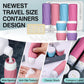 14pack Travel Bottles for Toiletries, TSA Approved Travel Size Toiletries Containers Set, Premium Silicone Leak Proof Refillable Bottles & Creams Jars Accessories Kit W/Clear Bag (Vibrant)