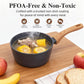 3-Piece Nonstick Pots and Pans Set with Lids, Includes 10.25 Inch Frying Pan 1.5Qt Saucepan and 2.2Qt Stock Pot, PFOA Free Dishwasher Safe Induction Compatible Family Cookware, Black