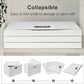 Large 17" 36 Quart Collapsible Stackable Storage Bins with Lids, 3 Packs White Linen Fabric Closet Boxes with Lids, Storage Cube Baskets Container Organizers for Bedroom Office(17 x12 x11)