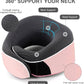 Travel Neck Pillow, Best Memory Foam Airplane Pillow for Head Support Soft Adjustable Pillow for Plane, Car & Home Recliner Use (Pink1)