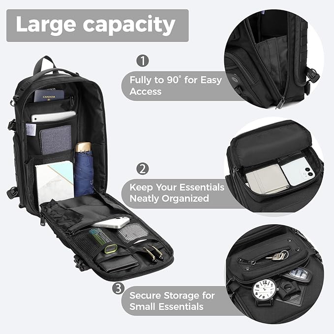 OZUKO Multipurpose Sling Bag for Men, Large Capacity Crossbody Shoulder Bag Waterproof Sling Chest Backpack with Tripod Holder Fit for Outdoor Travel Photography (Black)