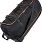 110L Expandable to 140L 32” Foldable Oxford Soft-Sided Rolling Duffle Bag with 2 Heavy-Duty Wheels,3 Large Compartments,Adjustable Shoulder Strap and Attached Organizer Pouch,Black Orange - Roamly
