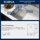TORVA 13 x 15 Inch Undermount Kitchen Sink, Premium 304 Stainless Steel Bar Sink - 8 Inches Deep Basin Single Bowl Sink
