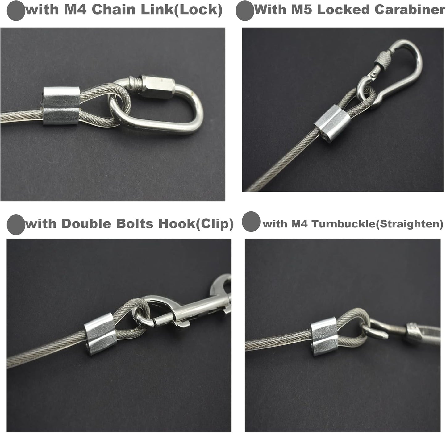 10 Pcs 2mm Wire 12 inch Vinyl Coated Stainless Steel Cable with Loops Short Wire Rope Lanyard Lock Security Chain Link for Outdoor Gates, Clear(2mm x 12inch)