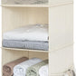 StorageWorks 3-Shelf Hanging Closet Organizer, Adjustable Hanging Closet Organizers and Storage, 12 ¾”W x 12 ¾”D x 32”H, White & Ivory
