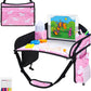Kids Travel Tray, Travel Tray for Kids Car Seat, Toddler Car Seat Lap Tray, Carseat Tray for Kids Travel, Carseat Table Tray for Kids Travel Activities (Dark Pink)