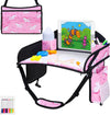 Kids Travel Tray, Travel Tray for Kids Car Seat, Toddler Car Seat Lap Tray, Carseat Tray for Kids Travel, Carseat Table Tray for Kids Travel Activities (Dark Pink)