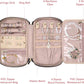 Jewelry Travel Case Organizer for Necklaces, Earrings, Rings, Bracelet, Watch, Soft Sided, Red Sandalwood
