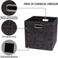 Posprica Collapsible Storage Cubes,11×11 Heavy Duty Fabric Stroage Basket Bins, 4pcs,Black