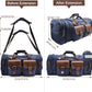 Wildroad 50L Travel Duffel Bag, Expandable Canvas Genuine Leather Duffle Bag Upgraded Overnight Weekender Carry on Bag - Roamly