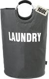 DOKEHOM 160L XX-Large Laundry Basket (7 Colors), Collapsible Laundry Bag, Foldable Laundry Hamper, Folding Washing Bin (Dark Grey, XXL)