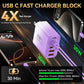 USB C Charger Block, 65W USBC Wall Charging Blocks 6-Port PD & QC Power Adapter Multiport Type C Fast Chargers Plug Cube Brick for iPhone 16/15/14/13/12/Pro Max,iPad Pro,Samsung Galaxy S25/S24