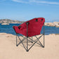 ARROWHEAD OUTDOOR Oversized Heavy-Duty Club Folding Camping Chair with Pocket, Cup Holder, Portable, Padded, Moon, Round, Saucer, Supports 330lbs, Carrying Bag