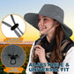 ZOORON Sun Hat for Men Women Fishing Hat with Neck Flap Wide Brim Bucket Hat UV Protection for Beach Camping Hiking