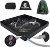 Upgraded Portable Shower Pan 41" x 41" x 5", Foldable Camping Shower Base with Waterproof Storage Bag, Dual Drain Holes, for RV Camping Outdoor Indoor & Portable Showers