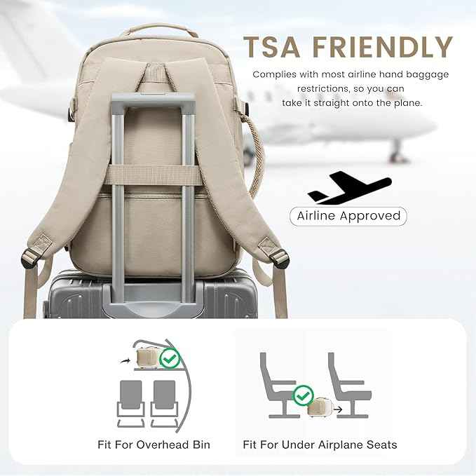 LOVEVOOK 50L Travel Backpack for Women & Men, Airline Approved Carry On Luggage with 3 Packing Cubes, TSA Overnight Bags, Waterproof Personal Item Bag, Weekender Essentials Backpacks fits 17" Laptop