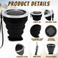 12 Pcs Silicone Collapsible Cup 7.04 oz Folding Camping Travel Collapsible Coffee Cup Portable Reusable Expandable Drinking with Lids for Outdoor Hiking