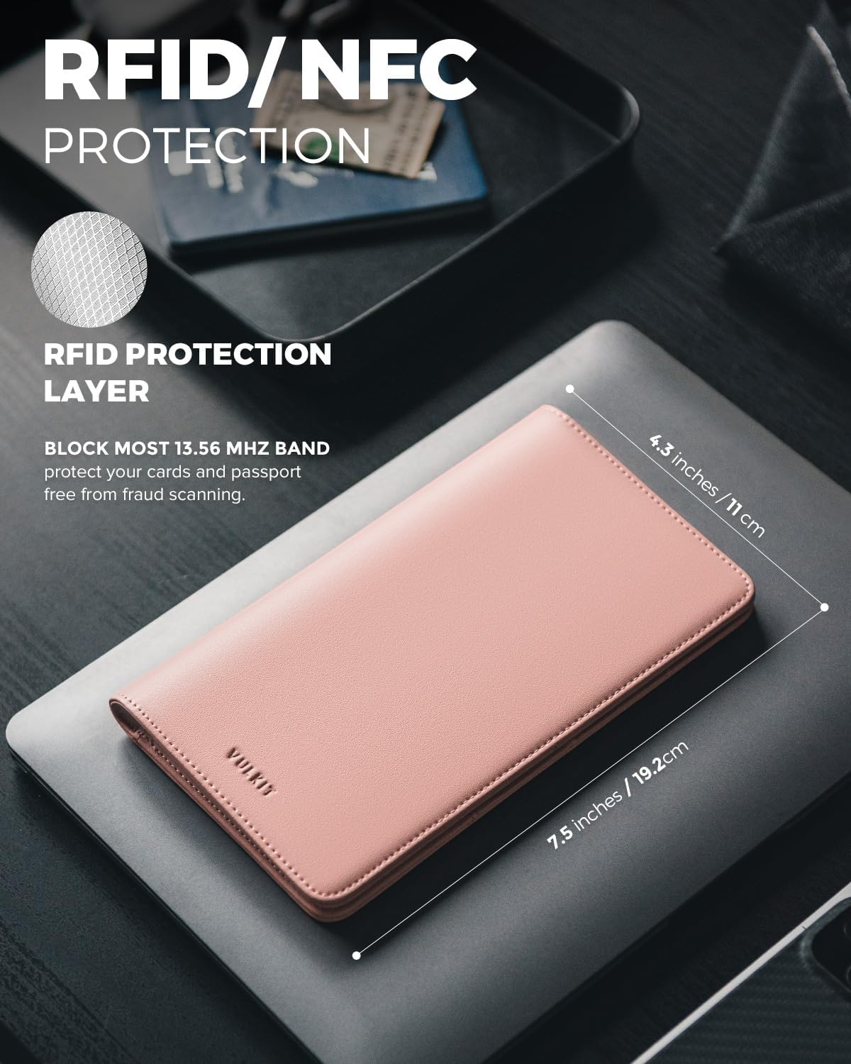 VULKIT Passport Holder Wallet RFID Blocking Travel Wallet for Men & Women - Roamly
