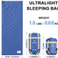 Ultralight Warm Weather Sleeping Bag - Portable, Waterproof, Compact Lightweight, Comfort with Compression Sack - Great for Outdoor Camping, Backpacking & Hiking