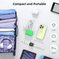 USB C Charger Block, 100W GaN 6 Port PD USB C QC USB A Wall Charger Adapter Plug Cube, Super Fast Type C Charging Station Hub for iPhone 16 15 14 13 12 Pro Max iPad Samsung Pixel 5ft Extension Cord