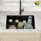 Dcolora 28 Inch Matte Black Undermount Kitchen Sink Single Bowl Modern Sink Workstation Granite Composite,#DC-GU0004BS
