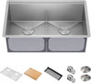 KRAUS Kore Workstation 30-inch Undermount 16 Gauge Stainless Steel Kitchen Sink, Double Bowl Kitchen Sink with Accessories, KWU112-30