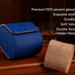 Genuine Napa Leather Watch Roll Travel Case for 3 Watches - Travel Watch Rolls and Leather Watch Display Cases with Velvet Interior - Watch Storage Organizer Men's (Blue - Single)