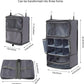 TABITORA Travel Portable Hanging Shelves Closet Organizer Packing Luggage Storage with Multifunctional and Foldable Invisible Compartment,Lightweight, for Suitcase, RV,Closet…Grey,XL