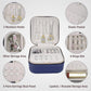Travel Small Portable Mini Jewelry Case for collection Rings Necklaces Earrings and Lipstick Blue