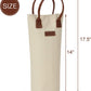 ZORMY Single Bottle Insulated Wine Tote, 1 Bottle Wine Carrier Bag Padded Wine Cooler Perfect Wine Lover's or Wedding Gift-White