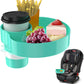 Kids Car Seat Tray, Travel Tray with Cup Holder for Toddler Baby, Kids Car Seat Food Snack Organizer for Road Trip, Stroller snack Organizer Travel Must Haves Toddler Must Haves (Cyanine, 1 PCS)