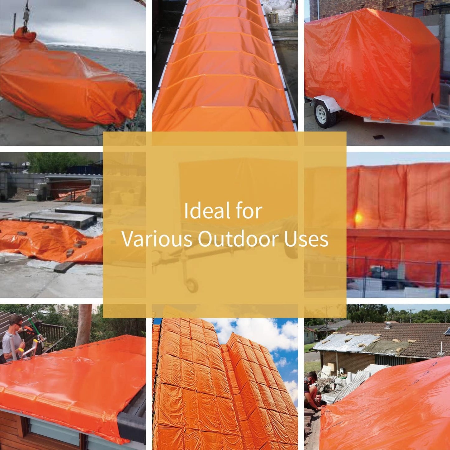 GUARD SHIELD Orange Tarp 6x8 Feet Tarps High Visibility Outdoor Poly Cover Lightweight 6mil