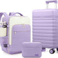 UKEIN Luggage Sets 3 Piece, Carry On Luggage 20In With Spinner Wheels,PC Hardside Suitcase Set with TSA Lock,Durable Carry On Suitcase With Travel Backpack for Men (Violet, 3 piece set (BP/20inch))