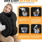 Inflatable Travel Pillow,Multifunction Travel Neck Pillow for Airplane to Avoid Neck and Shoulder Pain,Support Head,Neck,Used for Sleeping Rest, Airplane and Home Use,with Eye Mask, Earplugs, Black