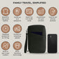 Leather Passport Holder for Family - RFID Blocking Travel Wallet for 6 Passports, Cards, Cash & More - Genuine Top Grain Leather Document Organizer with Wrist Strap, Key Ring & YKK Zipper - Midnight